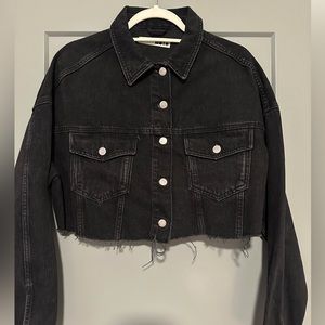 TopShop Black Denim Crop Jacket NWOT